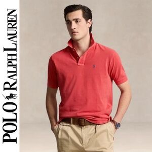 Polo Ralph Lauren Mens Red Original Fit Mesh Polo Shirt / Size Large